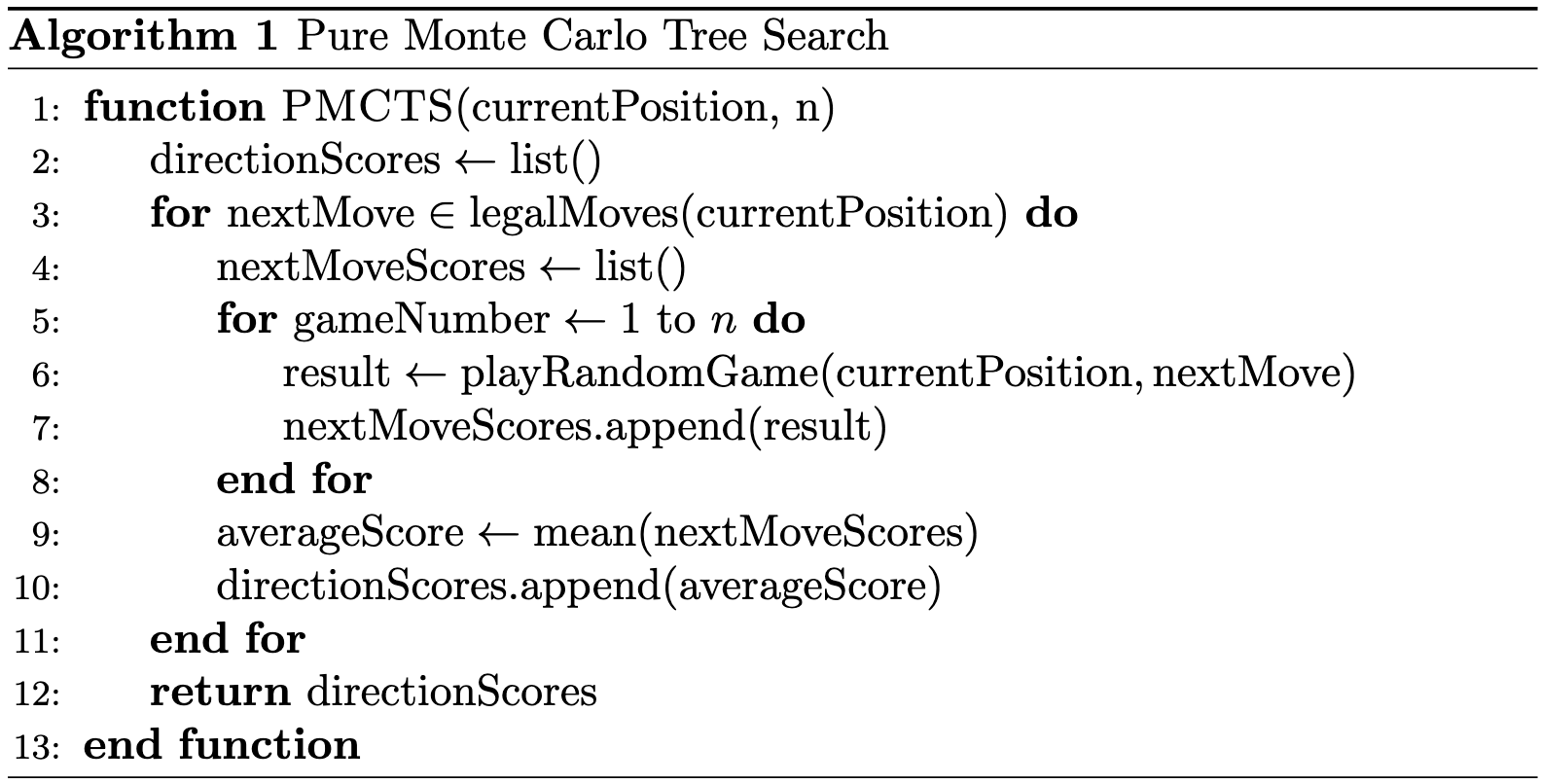 Monte Carlo Tree search algorithm